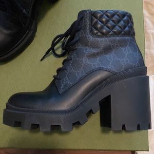 Women's GG ankle boot Style: 659691UC8101000
Color: black Supreme canvas Size: 8